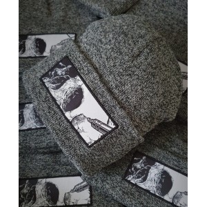 Grey tattoo beanie