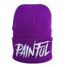 Dark purple painful embroidery beanie