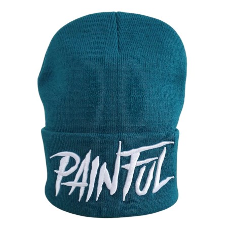 Peacock painful embroidery beanie